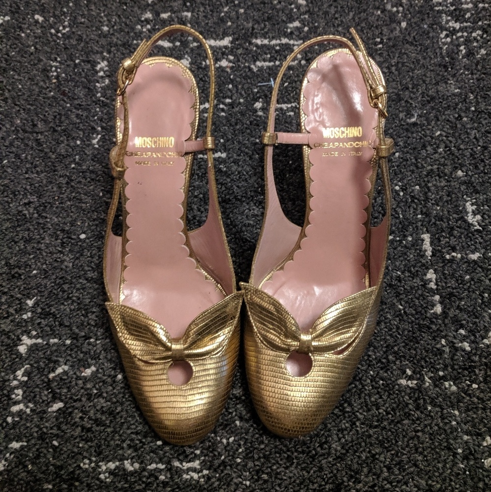 Moschino Gold Heels - 36.5